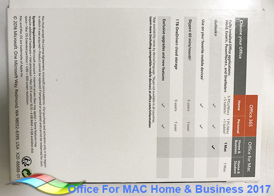 China Het echte Office Home en de Zaken 2016 voor MAC-Download activeren online leverancier
