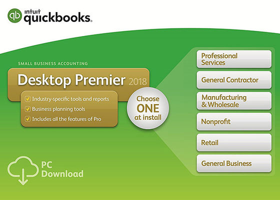 China 100% echte QuickBooks-Desktop 2017 Eerste minister 2018 met de Industrieuitgave 5 Gebruiker leverancier