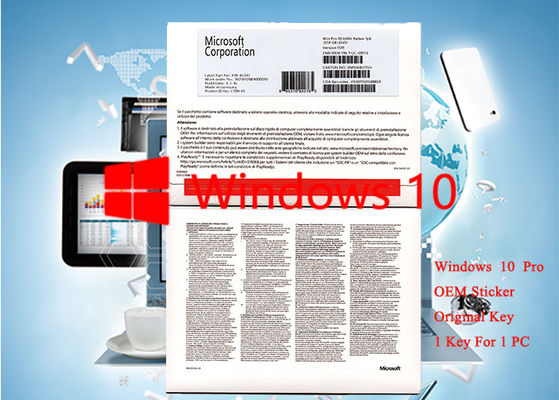 China Italiaans Microsoft Windows 10 de Prooem Gloednieuwe Activering met 64 bits van de Stickersoftware online leverancier