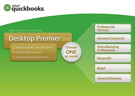 China Echte QuickBooks-Desktopeerste minister 2018 met van de de Small Businessboekhouding van de de Industrieuitgave het de Softwareabonnement van één jaar leverancier