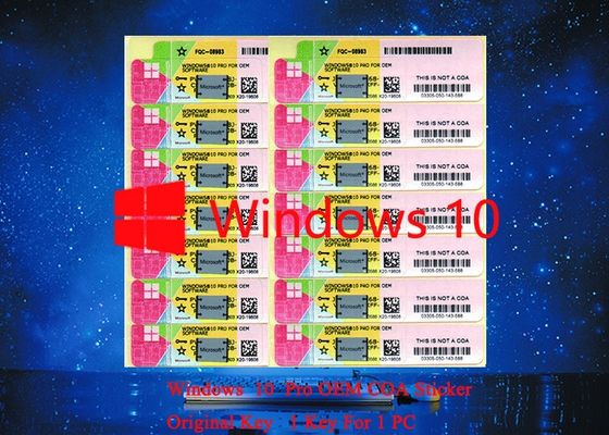 China Echt Microsoft Windows 10 Procoa die Periodieke Sticker voor Volledige de versie Multitaal van PC werken leverancier
